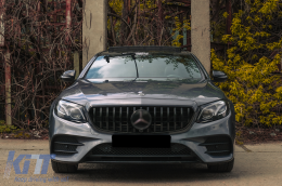 Централна решетка подходяща за Mercedes E-Class W213 S213 C238 A238 (2016-2019) GT-R Panamericana Дизайн Черен-image-6100142