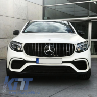 Предна Централна решетка подходяща за Mercedes GLC X253 C253 (2015-2018) TFSI R Panamericana Look Хром-image-6042820