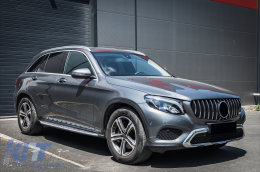 Предна Централна решетка подходяща за Mercedes GLC X253 C253 (2015-2018) TFSI R Panamericana Look Хром-image-6094102