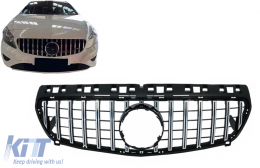 Централна решетка подходяща за Mercedes A-Class W176 (2012-08.2015) A45 GT-R Panamericana Дизайн Черен Хром-image-6127292