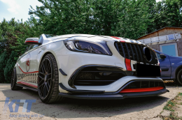 Централна решетка подходяща за Mercedes A-Class W176 Facelift (09.2015-2018) A45 GT-R Panamericana Дизайн All Черен-image-6094716