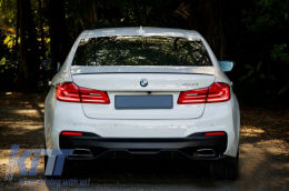 Дефузьор за задна броня , подходящ за BMW 5 Series G30 G31 Лимузина Touring (2017-up) M Performance Дизайн Piano Black-image-6043657