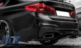 Дефузьор за задна броня , подходящ за BMW 5 Series G30 G31 Лимузина Touring (2017-up) M Performance Дизайн Piano Black-image-6043662