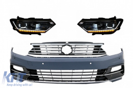 image-46-Предна Броня подходяща за VW Passat B8 3G (2015-2018) R-Line с Фарове LED Matrix с последователни Динамичен Въртящи се светлини