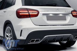 Капаци на Задна Броня, странични перки Flics, подходящи за Mercedes GLA X156 GLA250 GLA45 (2014-up) Черен Edition-image-6044186