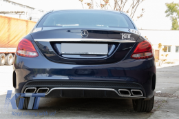 Капаци на Задна Броня, странични перки Flics, подходящи за Mercedes C Class W205 (2014-2020) Piano Black-image-6044180