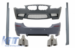 image-60-Комплект за каросерия, подходящ за BMW F10 5 Series (2011+) Предна и Задна Броня Прагове Накрайници за ауспух Quad M5 Дизайн с PDC и SRA
