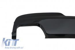 Въздушен дифузьор с двоен изход Brilliant Черен Edition, подходящ за BMW F10 F11 (2011-2017) с Накрайници за ауспух Спорт M-Teck 550i V8 LCI Квадрат Дизайн-image-6044365