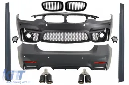image-2-Комплект за каросерия, подходящ за BMW F30 (2011-2019) EVO II M3 M-Power CS Дизайн с два двойни Накрайници за ауспух Carbon