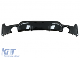 Дефузьор за задна броня подходящ за BMW F32 F33 F36 (2013-) Купе Кабрио 4 Series M Performance Дизайн Twin Single Outlet Piano Black-image-6047217