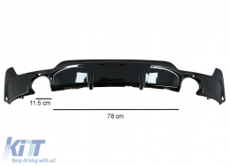 Дефузьор за задна броня подходящ за BMW F32 F33 F36 (2013-) Купе Кабрио 4 Series M Performance Дизайн Twin Single Outlet Piano Black-image-6072527
