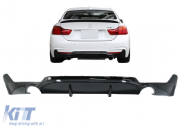 image-19-Дефузьор за задна броня подходящ за BMW F32 F33 F36 (2013-) Купе Кабрио 4 Series M Performance Дизайн Twin Single Outlet Piano Black