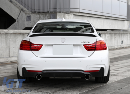 Дефузьор за задна броня подходящ за BMW F32 F33 F36 (2013-) Купе Кабрио 4 Series M Performance Дизайн Twin Single Outlet Piano Black-image-6081922