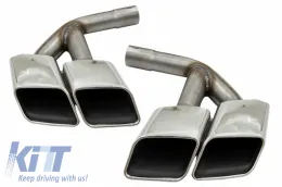 image-28-Накрайници за ауспух Задни тръби, подходящи за Audi Q7 4M (2015-2019) SQ7 Дизайн Хром Само 3.0 Бензин
