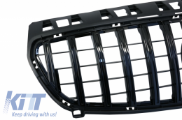 Спорт пакет Задна дифузьор с накрайници на изпускателната тръба , Подходящ за Mercedes A-Class W176 (2012-нагоре) с Централна решетка GT-R Panamericana Дизайн Изцяло Черен-image-6045218