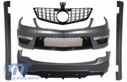 image-62-Комплект за каросерия, подходящ за MERCEDES C-Class W204 Facelift C63 T-Modell S204 Комби Estate с Предна Решетка GT-R Panamericana Дизайн Chrom