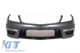 Комплект за каросерия, подходящ за MERCEDES C-Class W204 Facelift C63 T-Modell S204 Комби Estate с Предна Решетка с единична рамка Спорт Piano Black-image-6046768