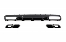 image-18-Дифузьор на Задна Броня с Накрайници за ауспух, подходящи за MERCEDES C-Class C205 A205 Купе Cabriolet (2014-2019) C63 Edition 1 Дизайн