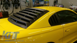 Класически жалузи за странични прозорци, подходящи за FORD Mustang Mk6 VI шесто поколение (2015-2019) с Екстериорни добавки за задното стъкло Черен PFT Дизайн-image-6048378