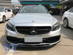 Предна Броня с разширение за устни, подходяща за Mercedes C-Class W205 S205 C205 A205 (2014-2020) Лимузина T-Model Купе Cabriolet C63 Дизайн-image-6048882