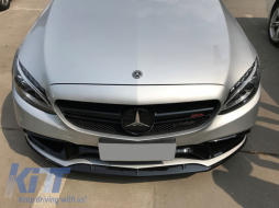 Предна Броня с разширение за устни, подходяща за Mercedes C-Class W205 S205 C205 A205 (2014-2020) Лимузина T-Model Купе Cabriolet C63 Дизайн-image-6048883