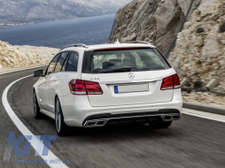Задна дифузьор с Накрайници за ауспух, подходящи само за MERCEDES E-Class W212 S212 Facelift (2013-2016) Спорт пакет Броня-image-6066325