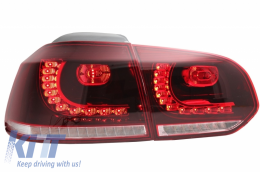 Задна Броня със Задни светлини Full LED подходяща за VW Golf VI (2008-2013) R20 Дизайн Черешово черно (LHD и RHD)-image-6050994