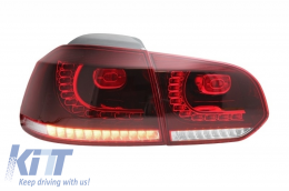Задна Броня с изпускателна система и Задни светлини Full LED , подходящи за VW Golf VI (2008-2013) R20 Дизайн Черешово черно (LHD и RHD)-image-6051006