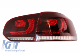 Задна Броня с изпускателна система и Задни светлини Full LED , подходящи за VW Golf VI (2008-2013) R20 Дизайн Динамичен Sequential Turning Light (LHD и RHD)-image-6051084