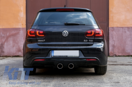 Задна Броня и Задни светлини Full LED Turning Light Статично Червен дим подходящ за VW Golf VI (2008-2013) R20 Дизайн-image-6051158