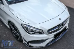 Предна Броня Сплитери Перки Aero Conversion Kit подходящ за Mercedes CLA W117 Facelift (2016-2018) CLA45 Дизайн Canards Piano Black-image-6072931