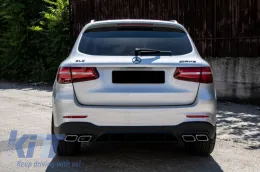 Задна дифузьор, подходящ за Mercedes GLC X253 SUV (2015-07.2019) GLC63 Накрайници за ауспух Сребърен-image-6055510