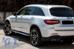 Задна дифузьор, подходящ за Mercedes GLC X253 SUV (2015-07.2019) GLC63 Накрайници за ауспух Сребърен-image-6055511
