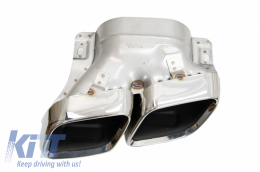 Дефузьор за задна броня , подходящ за MERCEDES C-Class W205 S205 (2014-2020) C63S Дизайн Сребърен Tips Само за AMG Спортна линия-image-6055689