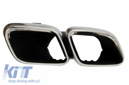 Дефузьор за задна броня , подходящ за MERCEDES C-Class W205 S205 (2014-2020) C63S Дизайн Сребърен Tips Само за AMG Спортна линия-image-6055692