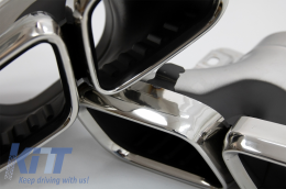 Дефузьор за задна броня , подходящ за MERCEDES C-Class W205 S205 (2014-2020) C63S Дизайн Сребърен Tips Само за AMG Спортна линия-image-6055693