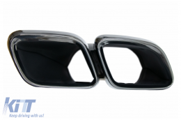 Дефузьор за задна броня , подходящ за Mercedes C-Class W205 S205 (2014-2020) C63S Дизайн Черен Tips Само за AMG Спортна линия-image-6055663