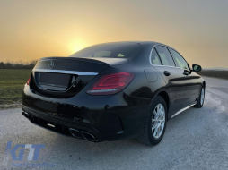 Дефузьор за задна броня , подходящ за Mercedes C-Class W205 S205 (2014-2020) C63S Дизайн Черен Tips Само за AMG Спортна линия-image-6079253