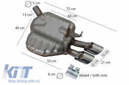 Дефузьор за задна броня с Накрайници за ауспух, подходящи за Audi A8 D4 Facelift (2015-2017) S8 Дизайн-image-6054397