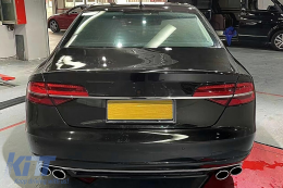 Дефузьор за задна броня с Накрайници за ауспух, подходящи за Audi A8 D4 Facelift (2015-2017) S8 Дизайн-image-6103434