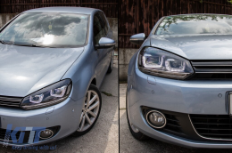 Пълен комплект за каросерия, подходящ за VW Golf VI 6 MK6 (2008-2013) R20 Дизайн с Фарове и Задни светлини Динамичен светлини за завиване-image-6084200
