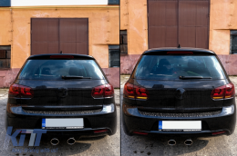 Пълен комплект за каросерия, подходящ за VW Golf VI 6 MK6 (2008-2013) R20 Дизайн с Динамичен последователно завиване на светлина дим Стъклена чаша-image-6084205