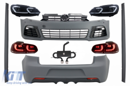 image-46-Боди комплект, подходящ за VW Golf VI 6 MK6 (2008-2013) R20 Дизайн с изпускателна система Catback