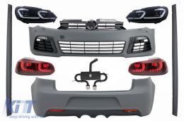 image-47-Пълен комплект за каросерия, подходящ за VW Golf VI 6 MK6 (2008-2013) R20 Дизайн на изпускателната система Catback Заглушител