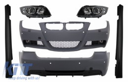 image-72-Пълен комплект за каросерия, подходящ за BMW 3 Series E90 (2005-2008) M-Technik M-Performance дизайн с Фарове Angel Eyes Черен