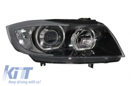 Пълен комплект за каросерия, подходящ за BMW 3 Series E90 (2005-2008) M-Technik M-Performance дизайн с Фарове Angel Eyes Черен-image-6053330
