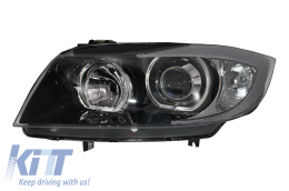 Пълен комплект за каросерия, подходящ за BMW 3 Series E90 (2005-2008) M-Technik M-Performance дизайн с Фарове Angel Eyes Черен-image-6053331