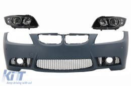 Предна Броня с Черен Фарове , подходяща за BMW 3 series E90 E91 Pre-LCI (2005-2008) Sedan Touring M3 Дизайн-image-6053333