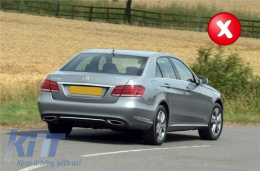 Предна Броня, подходяща за Mercedes E-Class W212 S212 Facelift (2013-2016) със Задна дифузьор, накрайници за ауспух за Спорт Pack Черен Edition-image-6066297