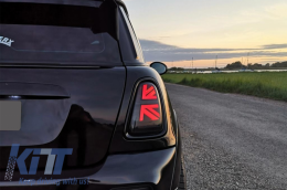 Задни светлини подходящи за MINI ONE F55 F56 F57 3D 5D Convertible (2014-2018) JCW Дизайн Червен дим-image-6056153